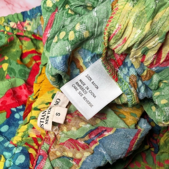 Christian Siriano off shoulders Crop top Tropical print size S - Picture 3 of 5